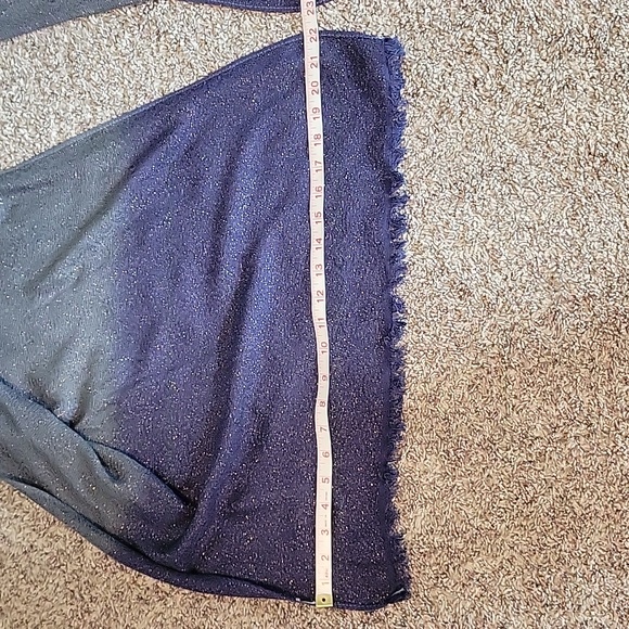 Vintage Blue and Gray Metallic Scarf - Picture 3 of 6